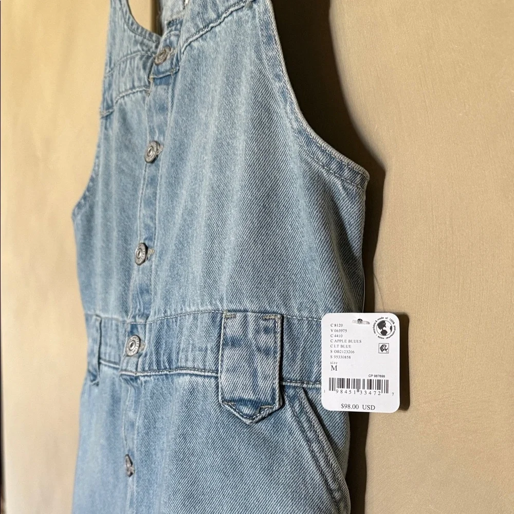 We The Free Edie Denim Skirtall Mini Dress NWT - Picture 4 of 6